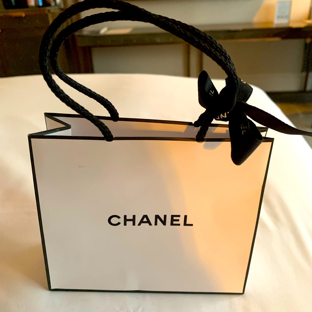 Brand New Chanel Authentic Smaller Unique Shopping Bag With Ribbon.